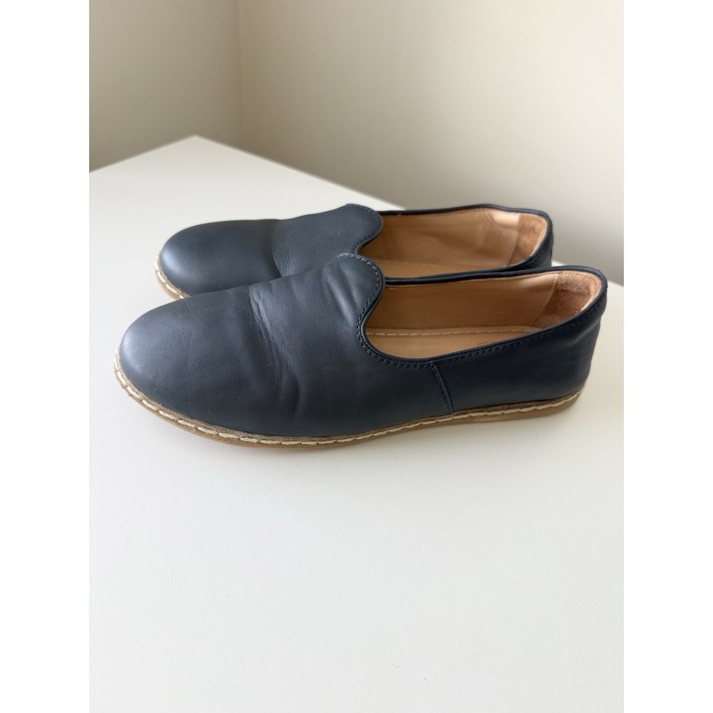 Charix Womens Slip On Leather Shoes 40 Navy Blue Minimalist Artisan Comfort